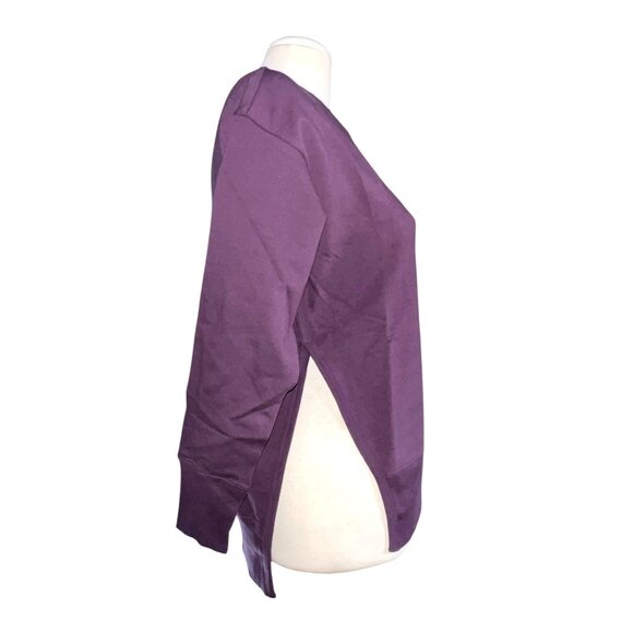 Universal Standard Split Hem Long Sleeve Crewneck Sweater Sz 4XS Purple (00-0 XS - Picture 2 of 11